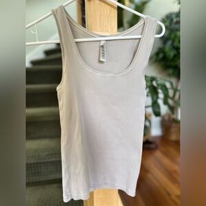 SKIMS Cotton Rib Long Tank Stone Size Large